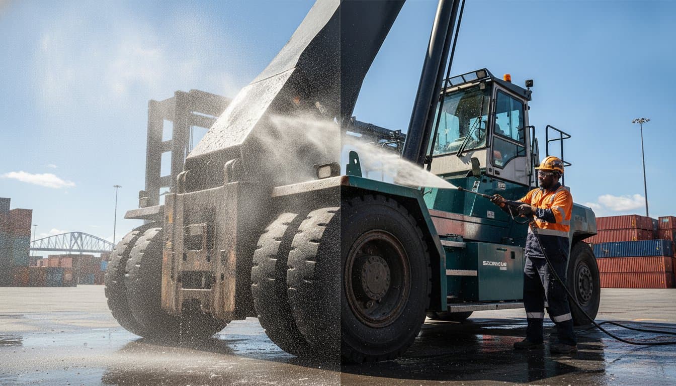 Expert Container Reach Forklift Cleaning in Melbourne